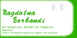 magdolna borbandi business card
